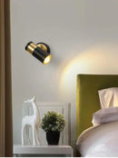 GobekUsa Adjustable Nordic LED Wall Lamp for Bedroom, Modern Minimalist Rotating Light