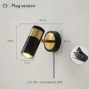 GobekUsa Adjustable Nordic LED Wall Lamp for Bedroom, Modern Minimalist Rotating Light