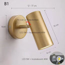 GobekUsa Adjustable Nordic LED Wall Lamp for Bedroom, Modern Minimalist Rotating Light