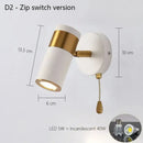 GobekUsa Adjustable Nordic LED Wall Lamp for Bedroom, Modern Minimalist Rotating Light