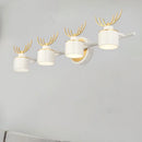 GobekUsa Modern 2/3/4-Light White Cylindrical Vanity Lighting with Antler Design - Natural Light, LED Wall Mounted Fixture