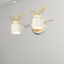 GobekUsa Modern 2/3/4-Light White Cylindrical Vanity Lighting with Antler Design - Natural Light, LED Wall Mounted Fixture
