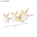 GobekUsa Modern 2/3/4-Light White Cylindrical Vanity Lighting with Antler Design - Natural Light, LED Wall Mounted Fixture