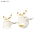 GobekUsa Modern 2/3/4-Light White Cylindrical Vanity Lighting with Antler Design - Natural Light, LED Wall Mounted Fixture