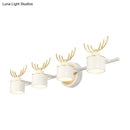GobekUsa Modern 2/3/4-Light White Cylindrical Vanity Lighting with Antler Design - Natural Light, LED Wall Mounted Fixture