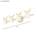 GobekUsa Modern 2/3/4-Light White Cylindrical Vanity Lighting with Antler Design - Natural Light, LED Wall Mounted Fixture