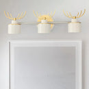 GobekUsa Modern 2/3/4-Light White Cylindrical Vanity Lighting with Antler Design - Natural Light, LED Wall Mounted Fixture