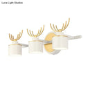 GobekUsa Modern 2/3/4-Light White Cylindrical Vanity Lighting with Antler Design - Natural Light, LED Wall Mounted Fixture