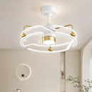 GobekUsa Cream Bedroom Ceiling Fan Light with Remote Control, Elegant Bedroom Lamp Fixtures