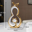 GobekUsa Golden Gourd Ceramic Sculpture Desk Decoration Modern Room Aesthetic Decor