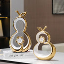 GobekUsa Golden Gourd Ceramic Sculpture Desk Decoration Modern Room Aesthetic Decor