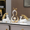 GobekUsa Golden Gourd Ceramic Sculpture Desk Decoration Modern Room Aesthetic Decor
