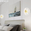 GobekUsa Modern White-Gold Circle Sconce Lighting - Designer Wall-Mounted Marble Light with 1 Bulb