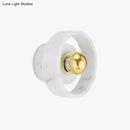 GobekUsa Modern White-Gold Circle Sconce Lighting - Designer Wall-Mounted Marble Light with 1 Bulb