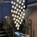 GobekUsa Ceramic LED Staircase Pendant Light Two-Tone Adjustable for Living, Dining, Bedroom