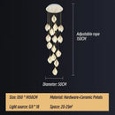 GobekUsa Ceramic LED Staircase Pendant Light Two-Tone Adjustable for Living, Dining, Bedroom