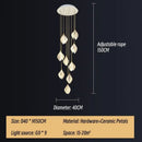 GobekUsa Ceramic LED Staircase Pendant Light Two-Tone Adjustable for Living, Dining, Bedroom
