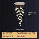 GobekUsa Ceramic LED Staircase Pendant Light Two-Tone Adjustable for Living, Dining, Bedroom
