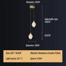 GobekUsa Ceramic LED Staircase Pendant Light Two-Tone Adjustable for Living, Dining, Bedroom