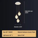 GobekUsa Ceramic LED Staircase Pendant Light Two-Tone Adjustable for Living, Dining, Bedroom