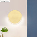 GobekUsa White and Gold Round Acrylic LED Wall Sconce for Bedroom - Warm/White Light