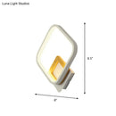GobekUsa Diamond-Frame LED Wall Sconce: Minimalist White & Wood Light with Warm/White Glow