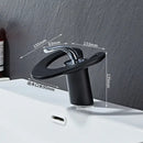 GobekUsa Golden/White Basin Faucet: Black Brass Waterfall Sink Mixer Tap, Hot & Cold.