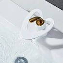 GobekUsa Golden/White Basin Faucet: Black Brass Waterfall Sink Mixer Tap, Hot & Cold.