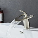 GobekUsa Golden/White Basin Faucet: Black Brass Waterfall Sink Mixer Tap, Hot & Cold.