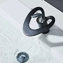 GobekUsa Golden/White Basin Faucet: Black Brass Waterfall Sink Mixer Tap, Hot & Cold.