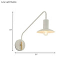 GobekUsa Modern Metallic 1-Light Bedroom Wall Lighting Sconce in White with Wide Flare Design