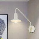 GobekUsa Modern Metallic 1-Light Bedroom Wall Lighting Sconce in White with Wide Flare Design