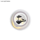 GobekUsa Minimalist LED Acrylic Sconce Light Fixture with Tree and Elk Design for Bedroom Lighting