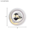 GobekUsa Minimalist LED Acrylic Sconce Light Fixture with Tree and Elk Design for Bedroom Lighting