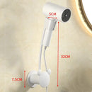Modern white & gray wall mounted hair dryer bathroom storage rack by Decorbites