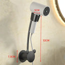 Modern white & gray wall mounted hair dryer bathroom storage rack by Decorbites