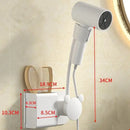 Modern white & gray wall mounted hair dryer bathroom storage rack by Decorbites
