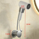 Modern white & gray wall mounted hair dryer bathroom storage rack by Decorbites