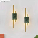 GobekUsa Modern LED Marble Rectangle Wall Light with Slim Tube Detail in White/Warm Light, White/Green Color Option