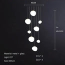 GobekUsa Gregg Glass Suspension Light - White LED Cobblestone Pendant for Villa Staircase & Shop
