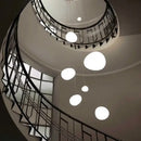 GobekUsa Gregg Glass Suspension Light - White LED Cobblestone Pendant for Villa Staircase & Shop