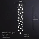 GobekUsa Gregg Glass Suspension Light - White LED Cobblestone Pendant for Villa Staircase & Shop