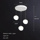 GobekUsa Gregg Glass Suspension Light - White LED Cobblestone Pendant for Villa Staircase & Shop