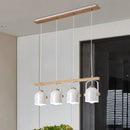 GobekUsa Modern White and Grey Dome Shade Chandelier - Nordic Metal Island Light