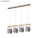GobekUsa Modern White and Grey Dome Shade Chandelier - Nordic Metal Island Light