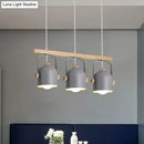 GobekUsa Modern White and Grey Dome Shade Chandelier - Nordic Metal Island Light