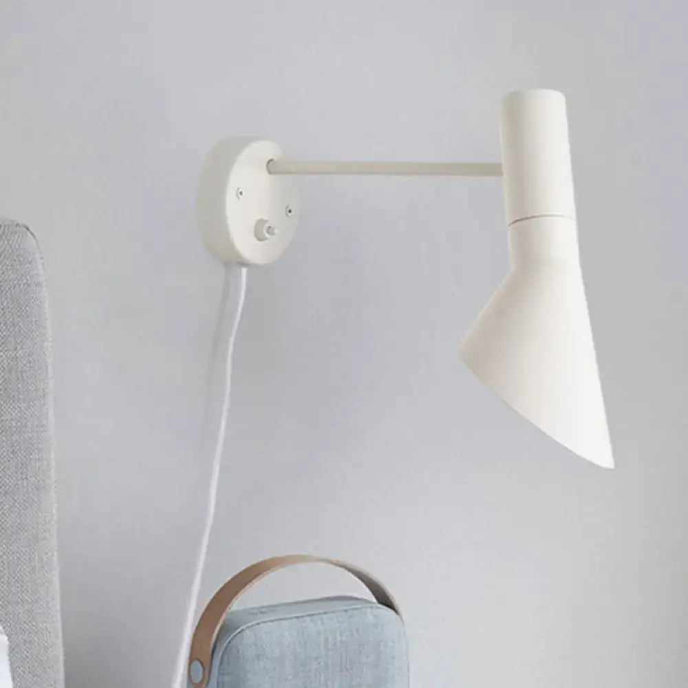 GobekUsa Modern Flare Wall Sconce Light in White/Grey with Rotating Node, photo 7 of 7
