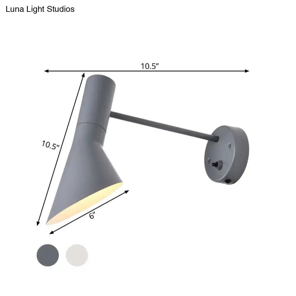 GobekUsa Modern Flare Wall Sconce Light in White/Grey with Rotating Node, photo 6 of 7