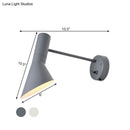 GobekUsa Modern Flare Wall Sconce Light in White/Grey with Rotating Node