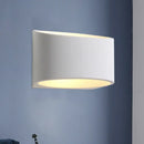 GobekUsa Minimalist Round Gypsum LED Sconce Light Fixture - White Wall Mount Lamp for Hallway